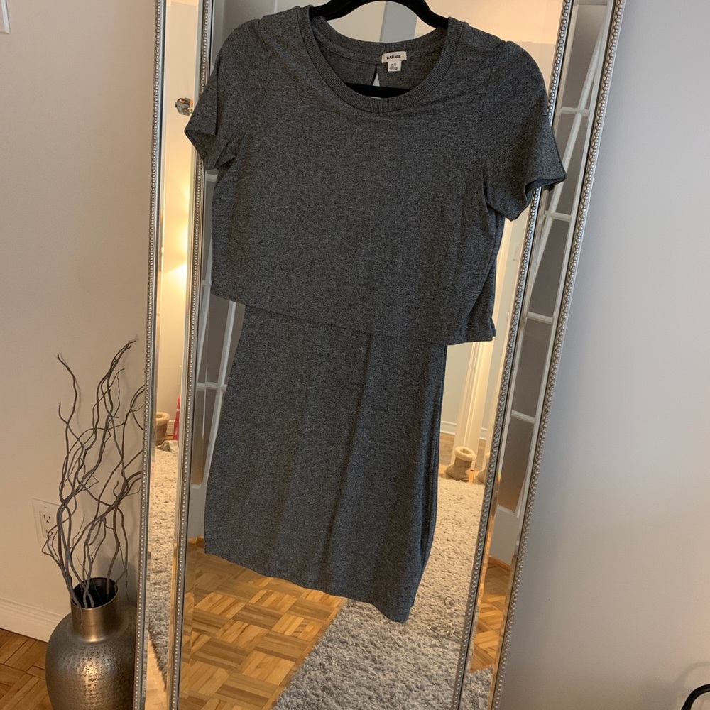 Garage grey T-shirt/straight dress